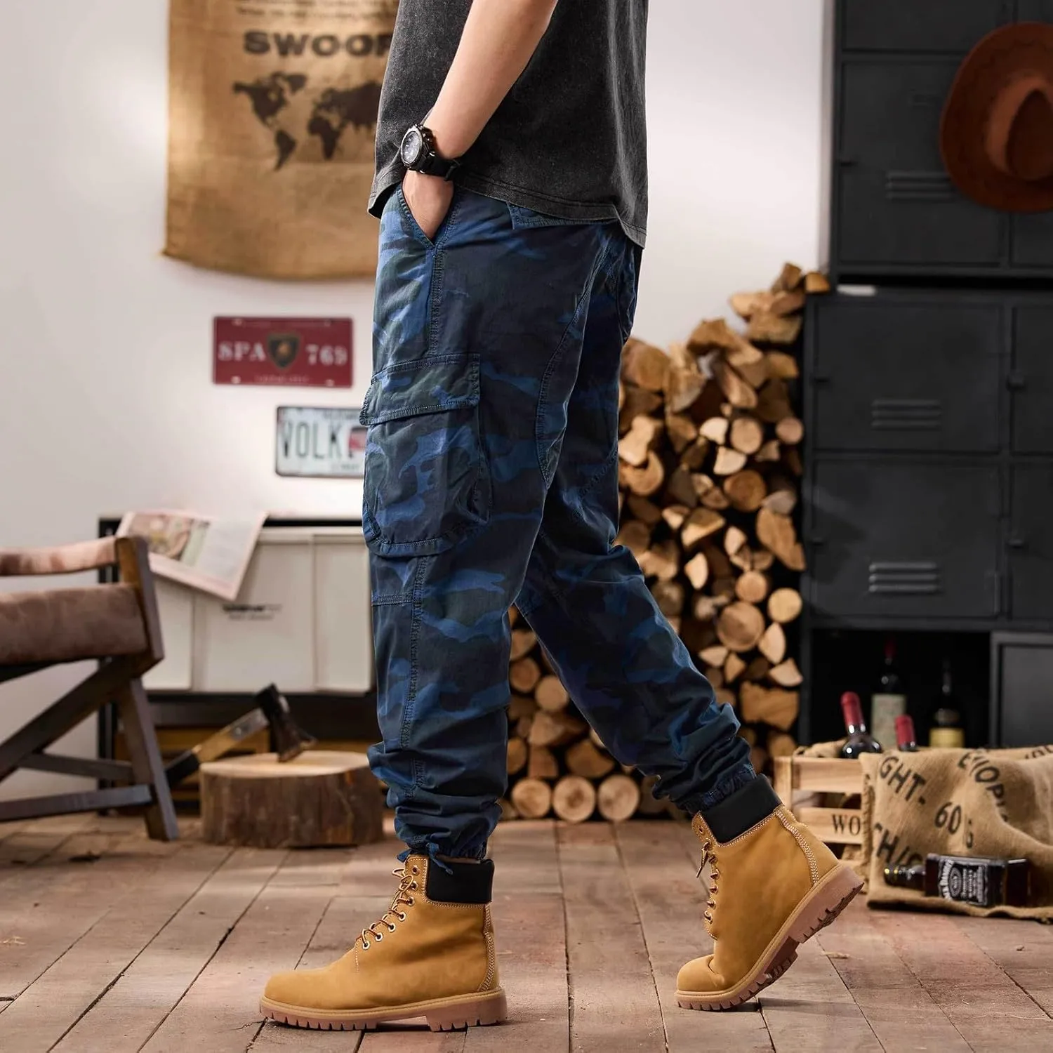 Men's Tactical Pants Ripstop Cargo Pants Lightweight Work Hiking Trousers Outdoor Pockets Fishing Military Pants
