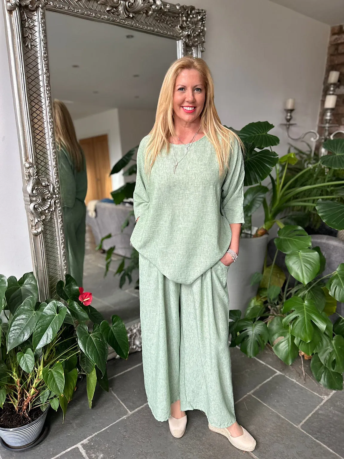 Mint Lightweight Trousers Kirsty
