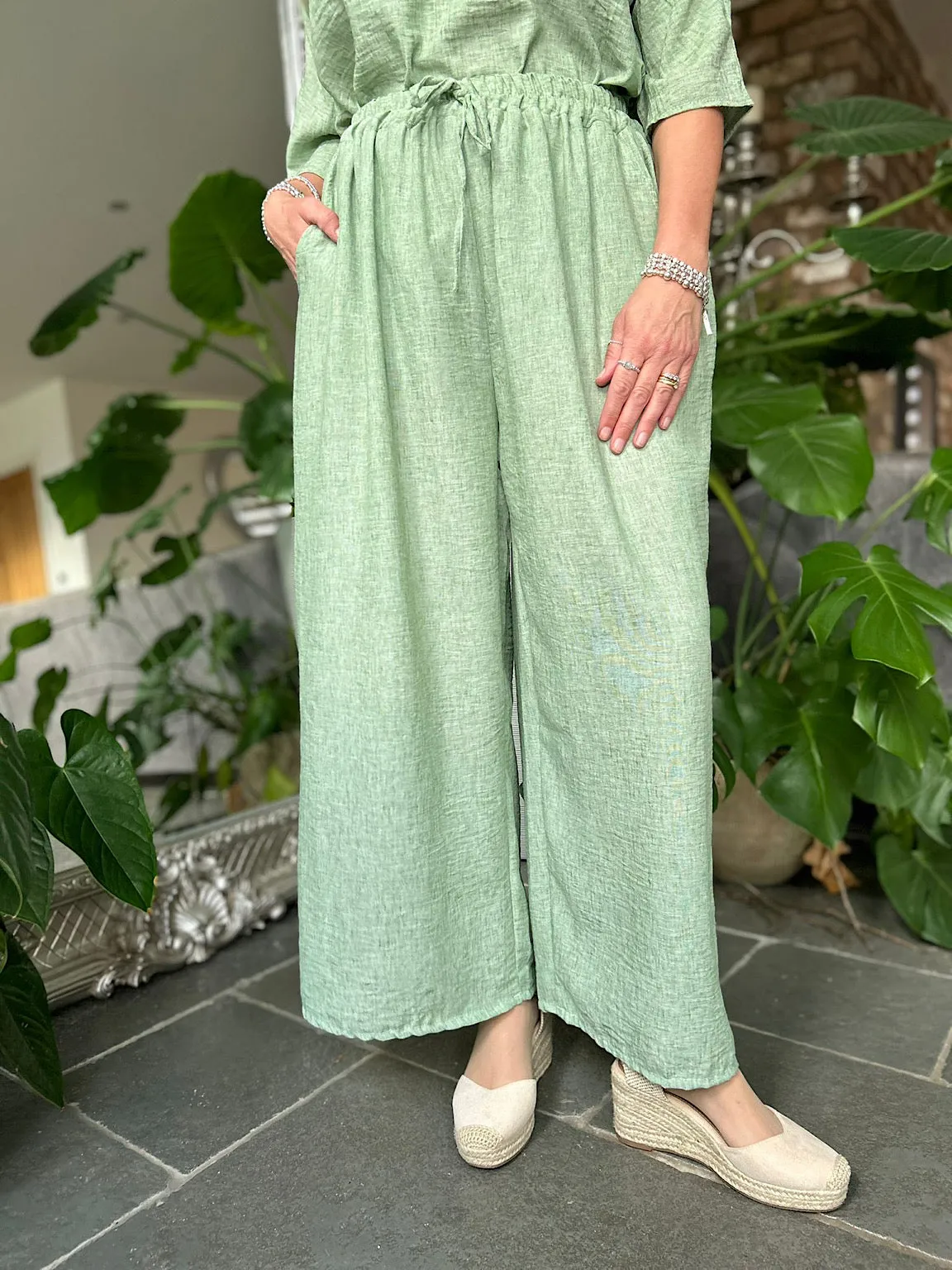 Mint Lightweight Trousers Kirsty