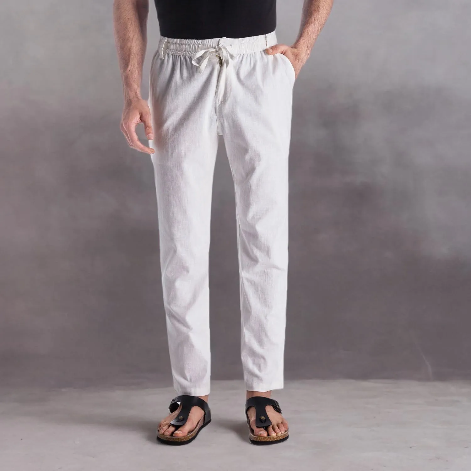 MUSE FATH Mens Linen Drawstring Casual Beach Pants-Lightweight Summer Trousers