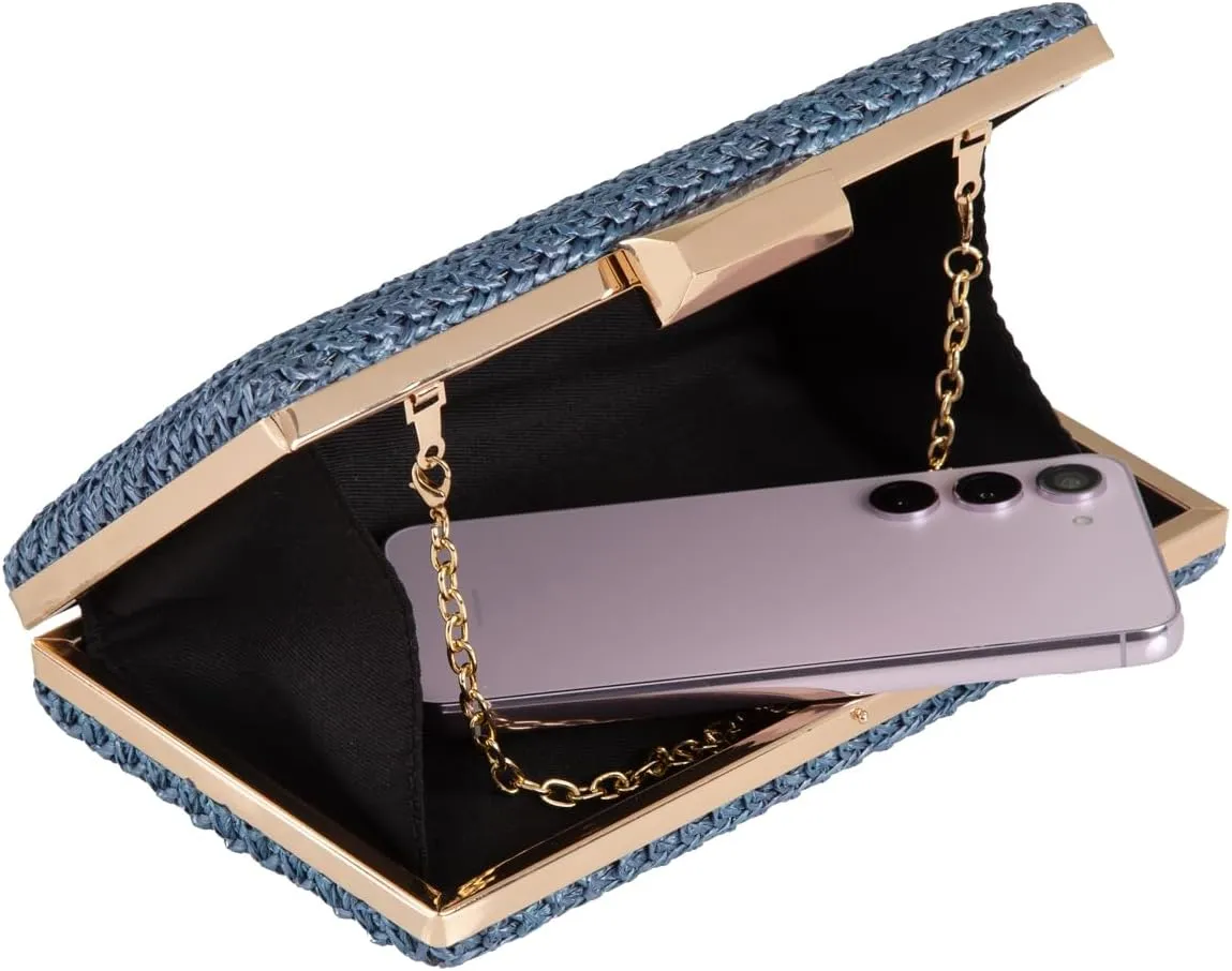 Natural Straw Box Clutch