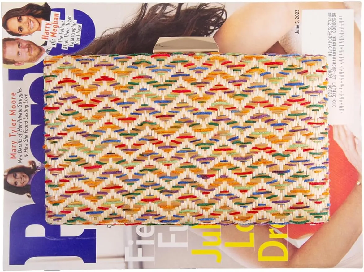 Natural Straw Box Clutch