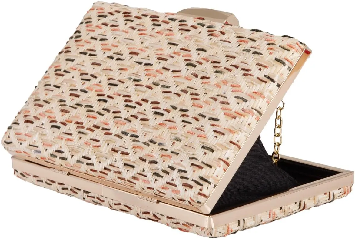 Natural Straw Box Clutch