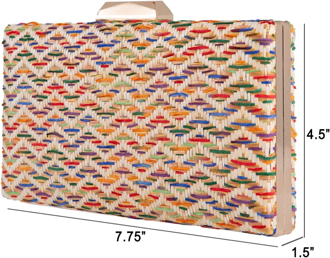 Natural Straw Box Clutch