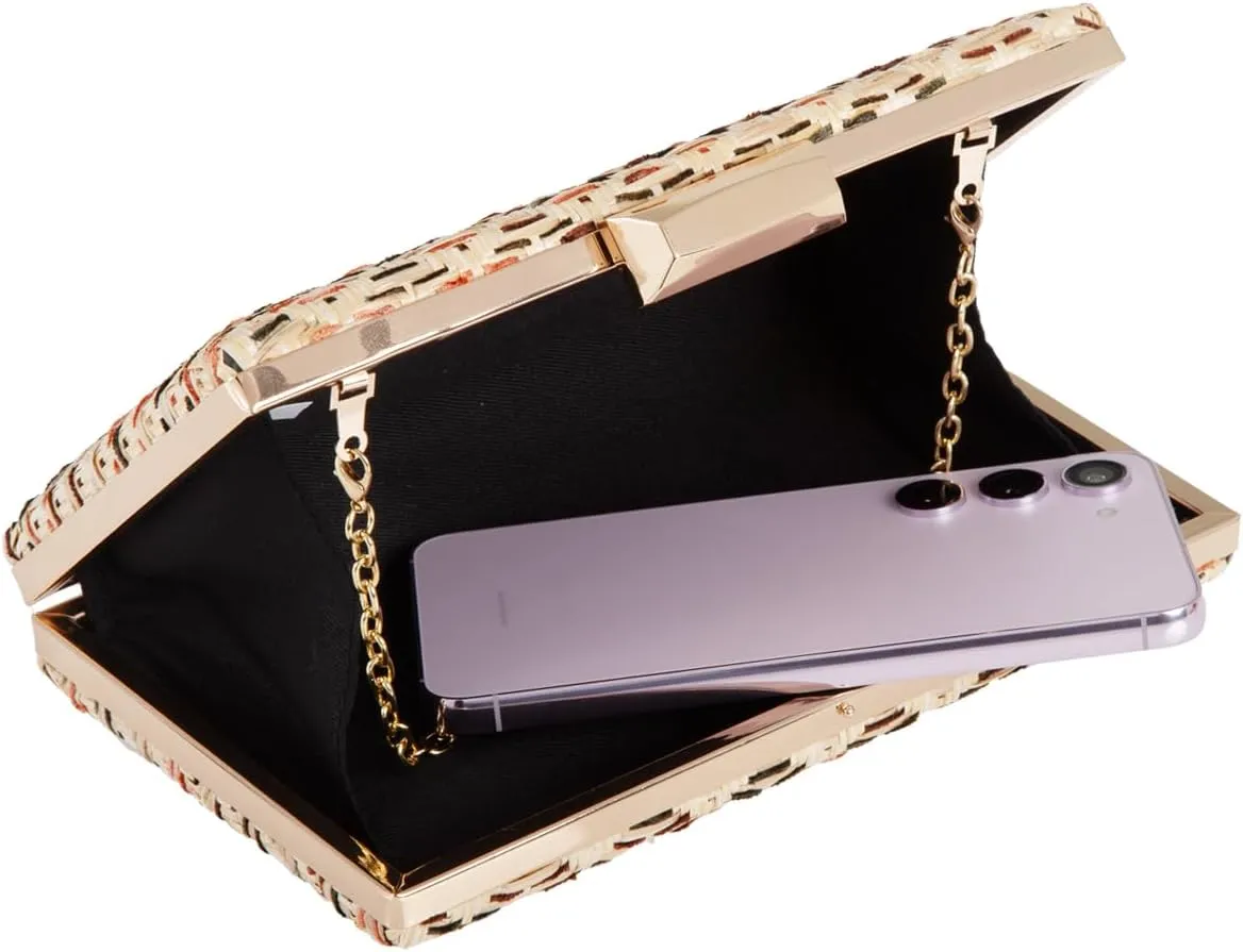 Natural Straw Box Clutch