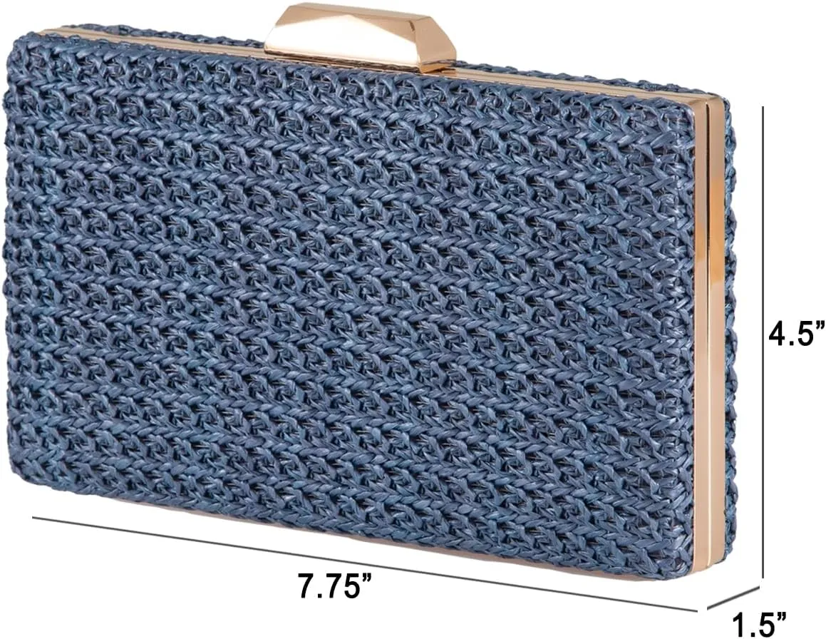 Natural Straw Box Clutch