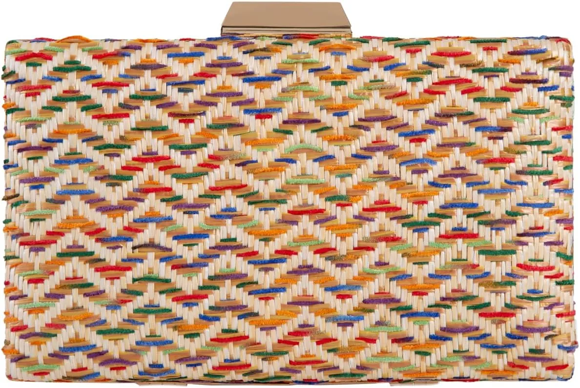 Natural Straw Box Clutch