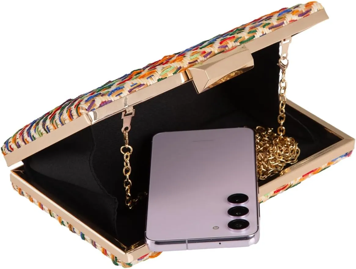 Natural Straw Box Clutch