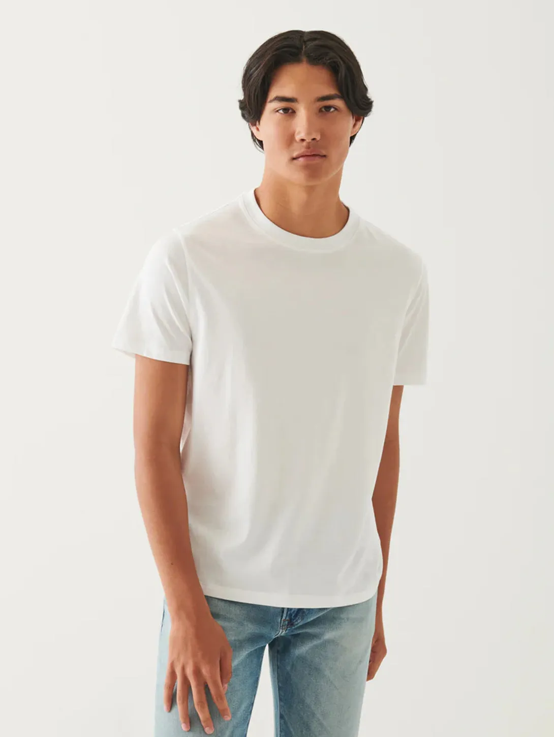 Organic High Neck T-Shirt - White