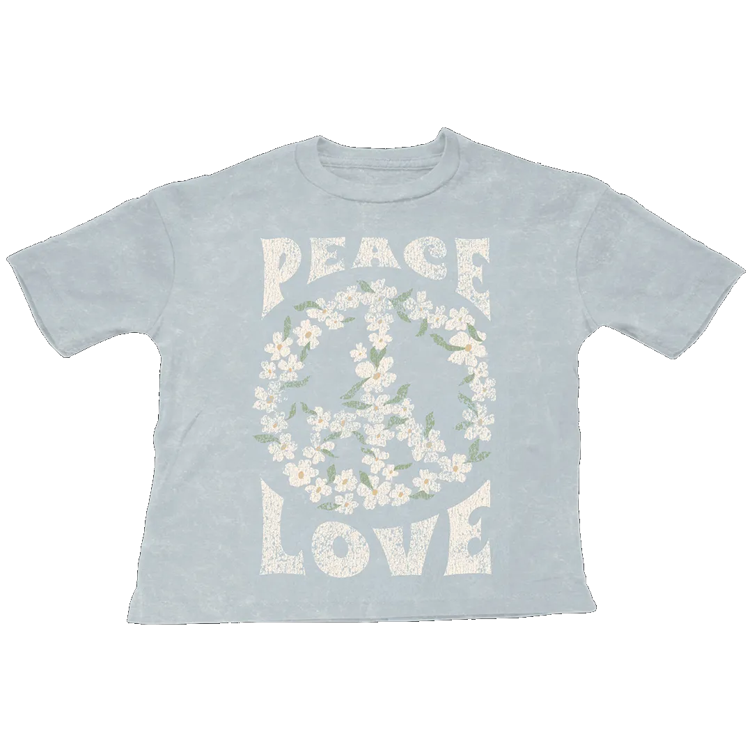 Peace and Love Super Tee - Mineral Denim