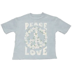 Peace and Love Super Tee - Mineral Denim