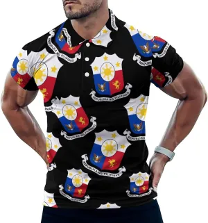 Philippine Pinoy Filipino Mens Polo Shirts Quick Dry Short Sleeve T-shirts Slim Tennis Collared Tees Tops