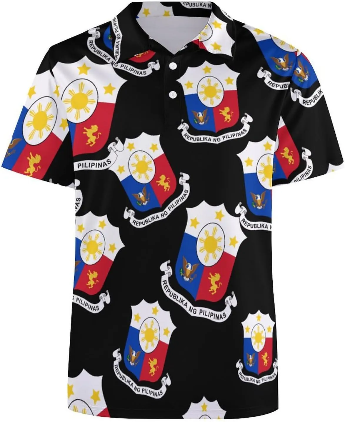 Philippine Pinoy Filipino Mens Polo Shirts Quick Dry Short Sleeve T-shirts Slim Tennis Collared Tees Tops