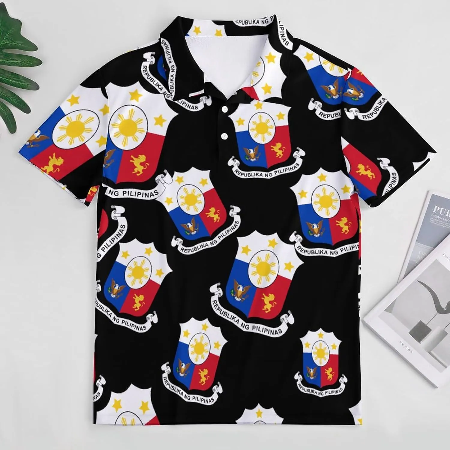 Philippine Pinoy Filipino Mens Polo Shirts Quick Dry Short Sleeve T-shirts Slim Tennis Collared Tees Tops
