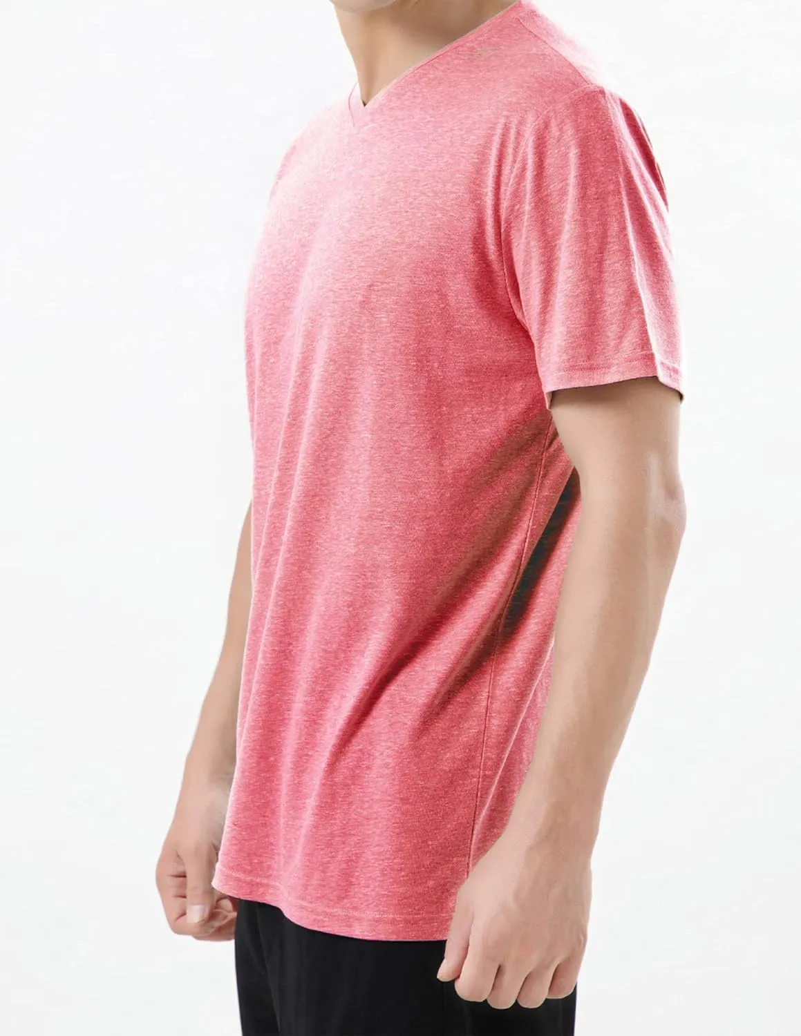 Pink Shirt Men Cotton Blend Short Sleeve Tshirt, Slim Fit Premium Casual Tees