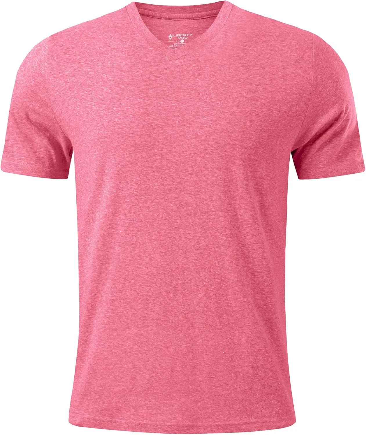 Pink Shirt Men Cotton Blend Short Sleeve Tshirt, Slim Fit Premium Casual Tees