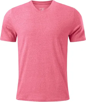 Pink Shirt Men Cotton Blend Short Sleeve Tshirt, Slim Fit Premium Casual Tees