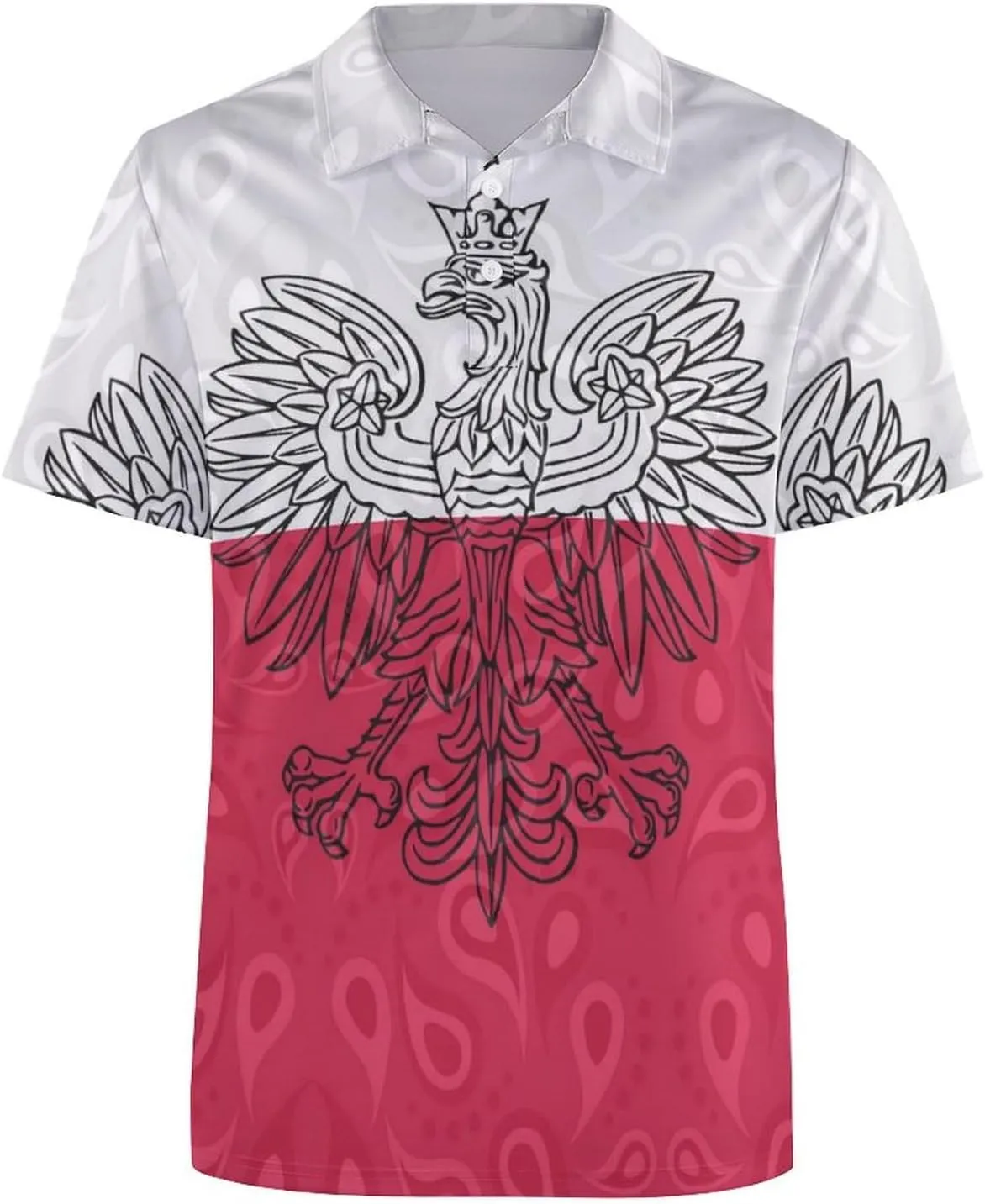 Polish Flag Paisley Poland Mens Polo Shirts Quick Dry Short Sleeve T-shirts Slim Tennis Collared Tees Tops