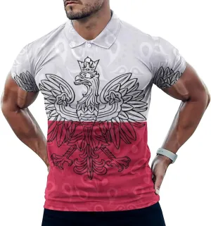 Polish Flag Paisley Poland Mens Polo Shirts Quick Dry Short Sleeve T-shirts Slim Tennis Collared Tees Tops