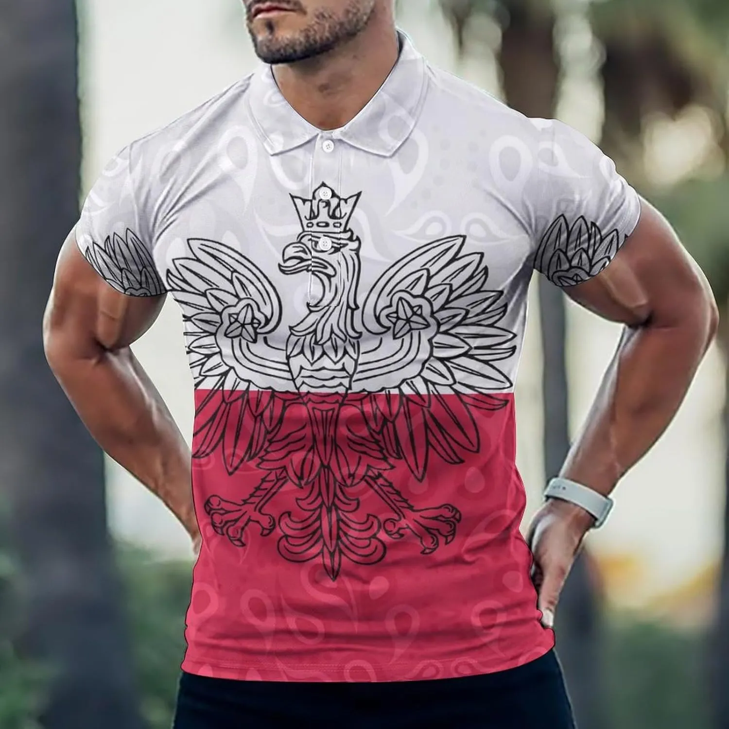 Polish Flag Paisley Poland Mens Polo Shirts Quick Dry Short Sleeve T-shirts Slim Tennis Collared Tees Tops