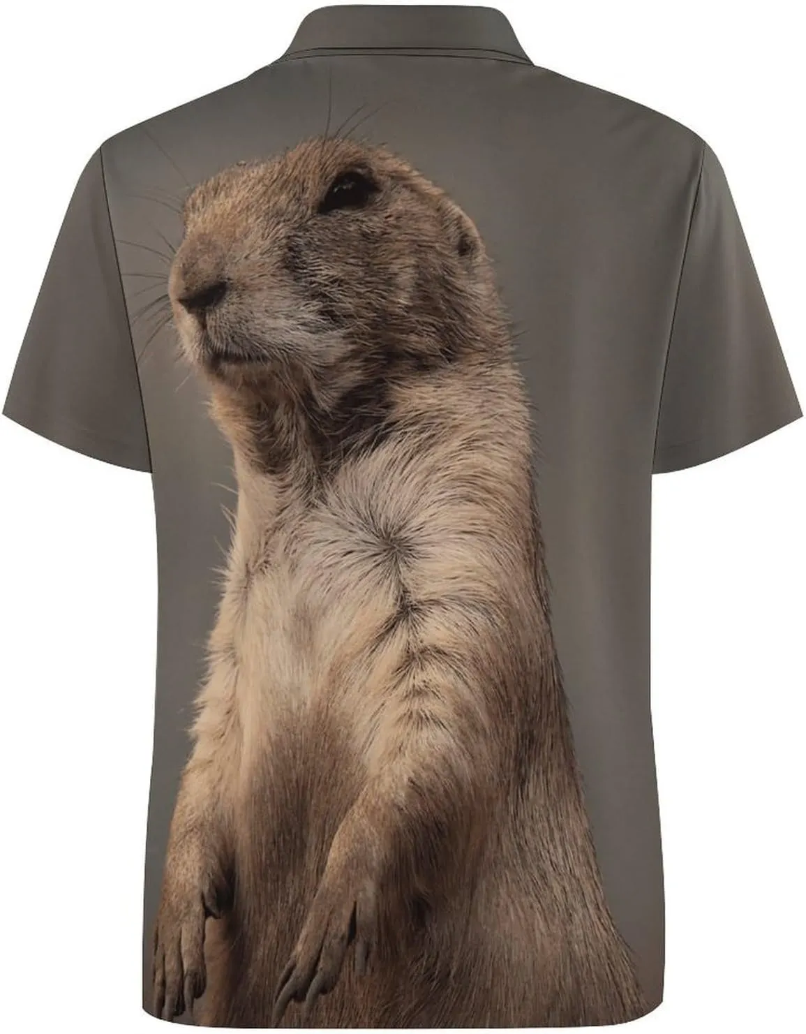 Prairie Dog Mens Polo Shirts Quick Dry Short Sleeve T-shirts Slim Tennis Collared Tees Tops