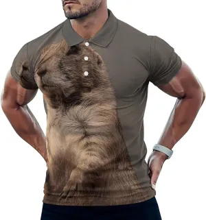 Prairie Dog Mens Polo Shirts Quick Dry Short Sleeve T-shirts Slim Tennis Collared Tees Tops