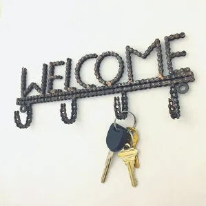 Reclaimed Bike Chain Welcome Hooks