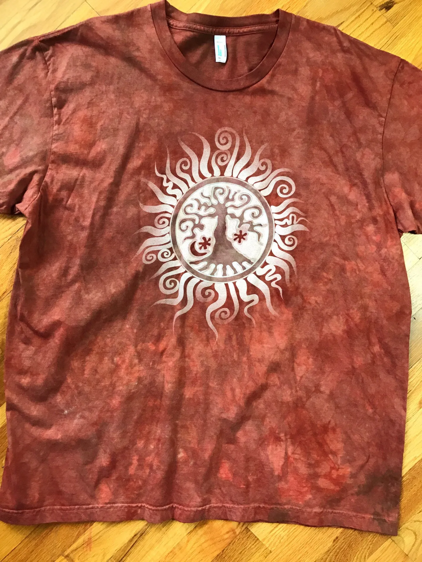 Red Tree of Life Organic Tshirt - Batik Print