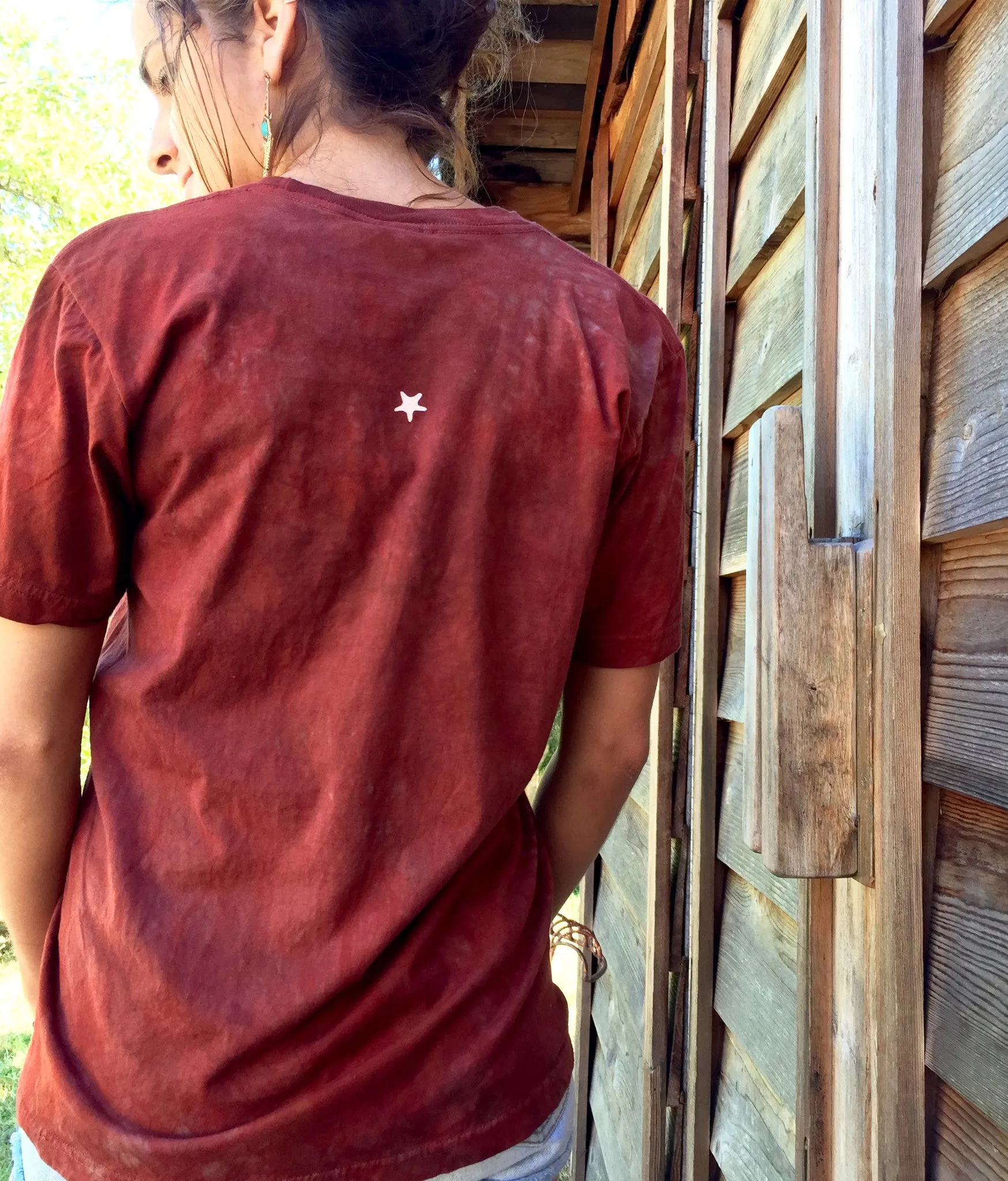 Red Tree of Life Organic Tshirt - Batik Print