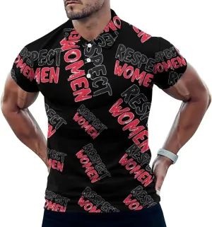 Respect Women Mens Polo Shirts Quick Dry Short Sleeve T-shirts Slim Tennis Collared Tees Tops