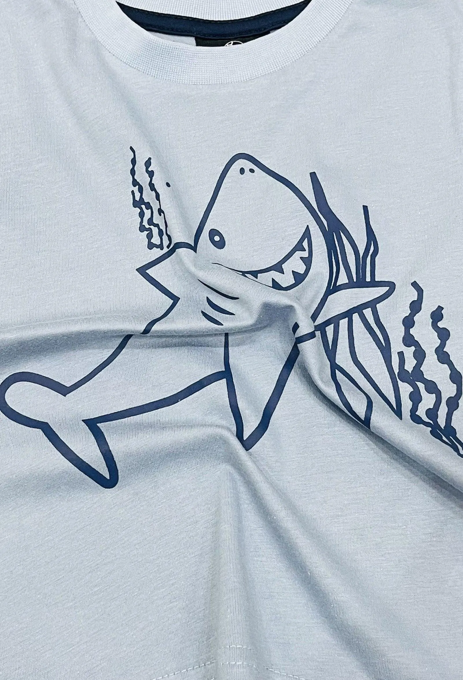 Sky Blue Shark Printed
