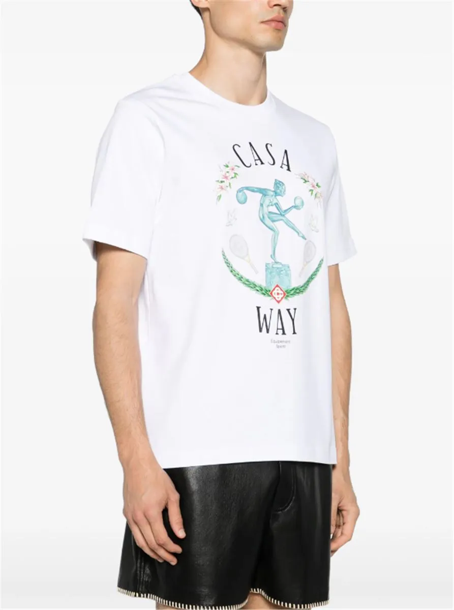 STATUE EN MARBRE-PRINT COTTON T-SHIRT