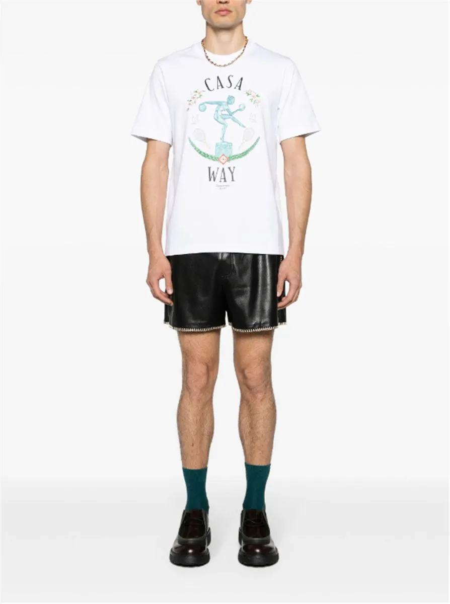STATUE EN MARBRE-PRINT COTTON T-SHIRT