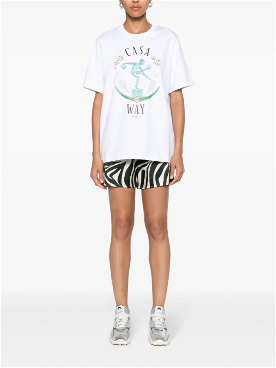 STATUE EN MARBRE-PRINT COTTON T-SHIRT
