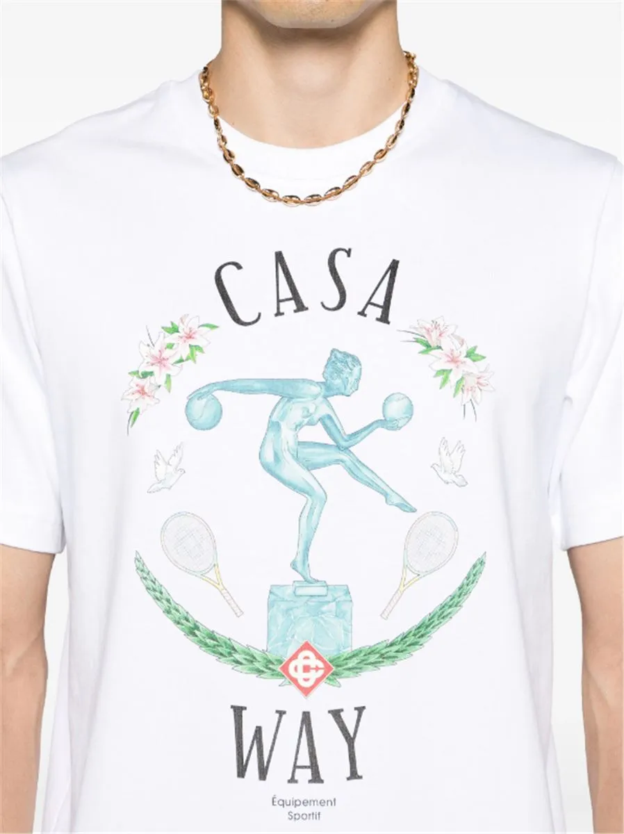 STATUE EN MARBRE-PRINT COTTON T-SHIRT