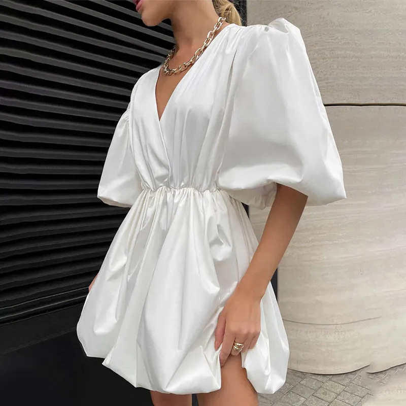 Summer Flare Puff Sleeve Casual Mini A-line Dresses