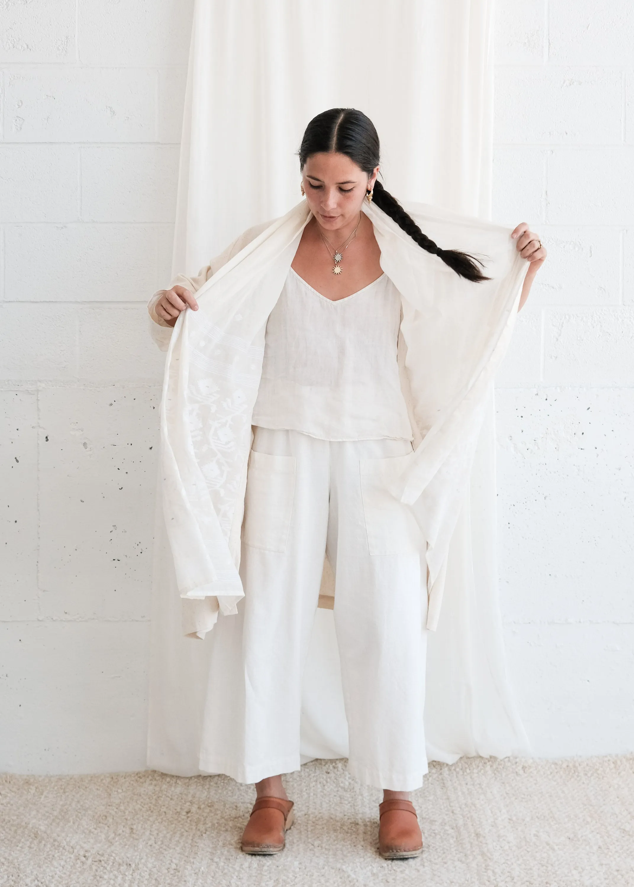 Sundar Jacket - Handwoven Cotton - Jamdani Natural