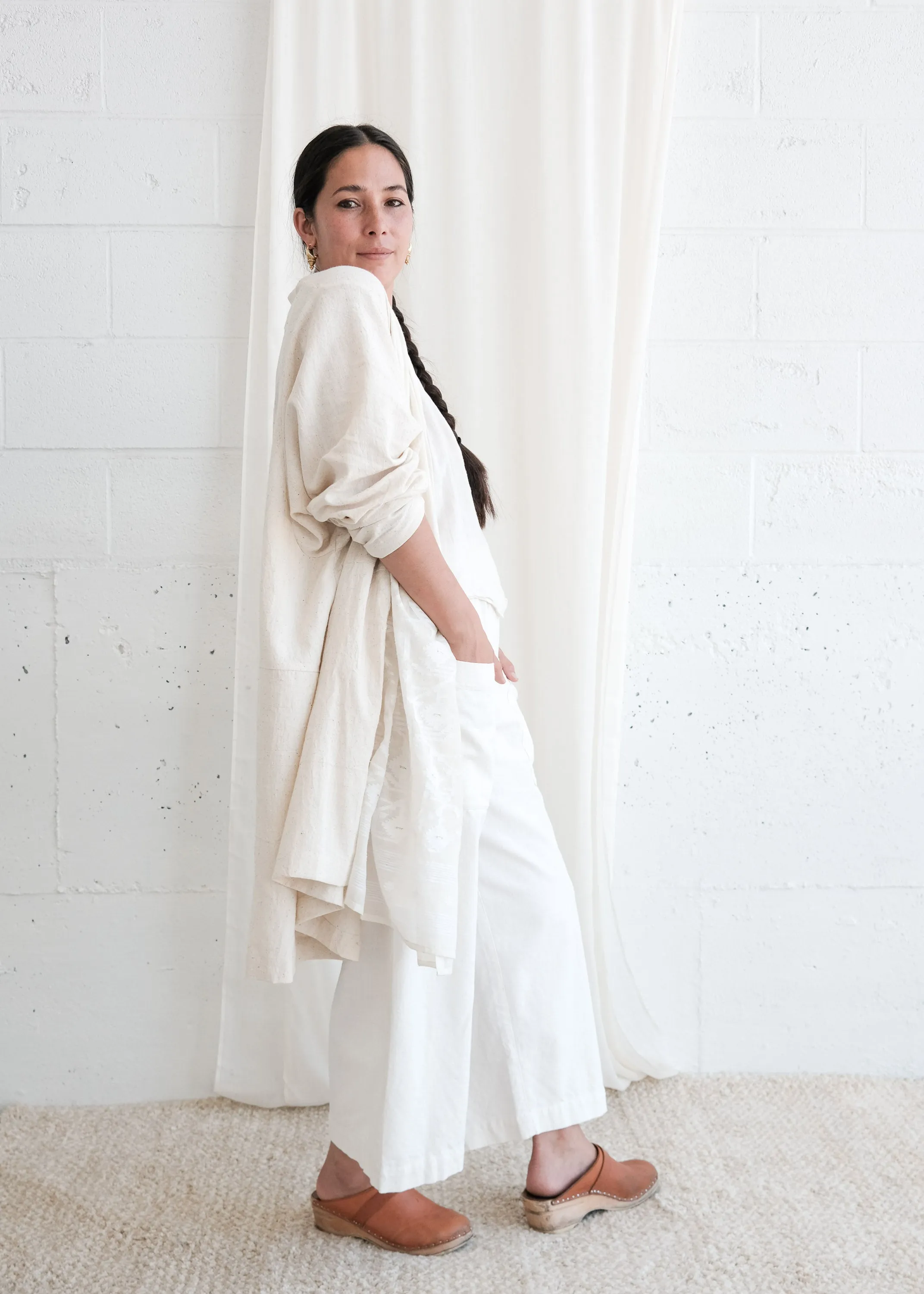 Sundar Jacket - Handwoven Cotton - Jamdani Natural