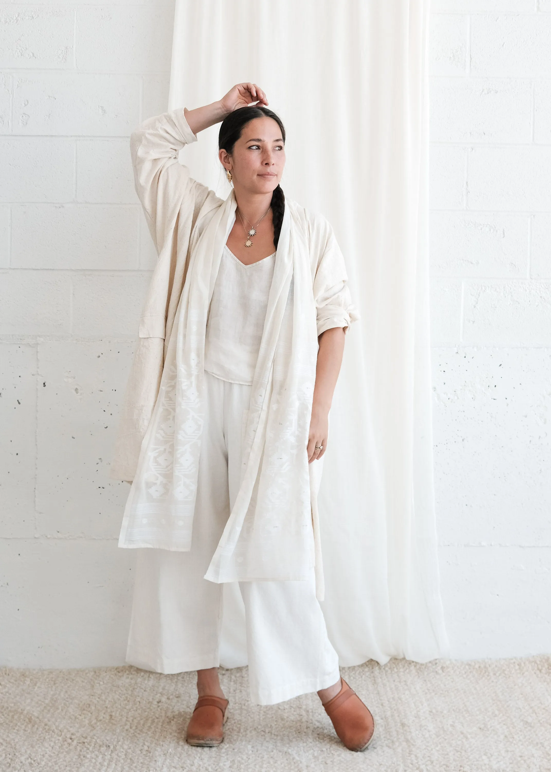 Sundar Jacket - Handwoven Cotton - Jamdani Natural