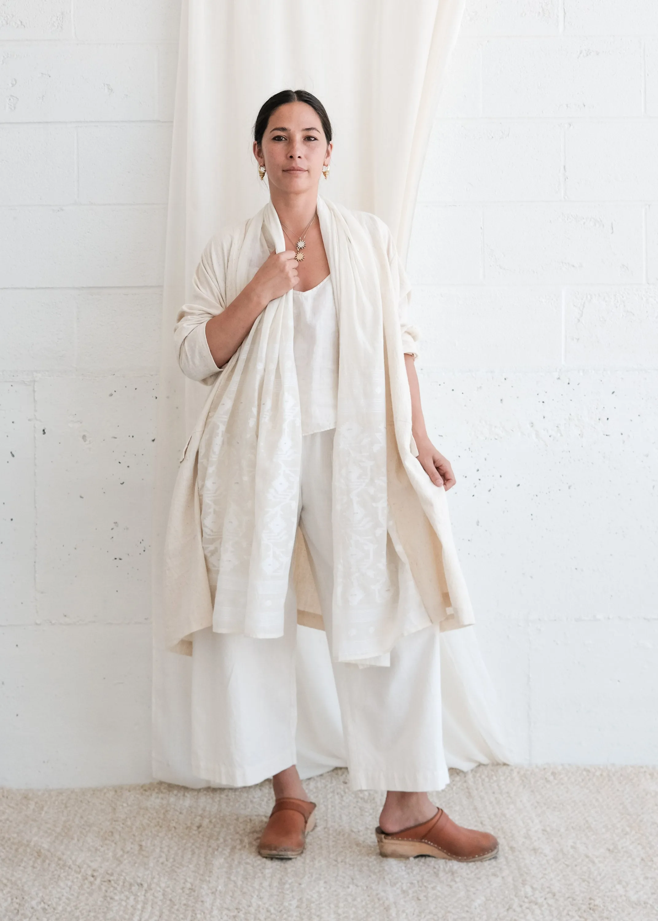 Sundar Jacket - Handwoven Cotton - Jamdani Natural
