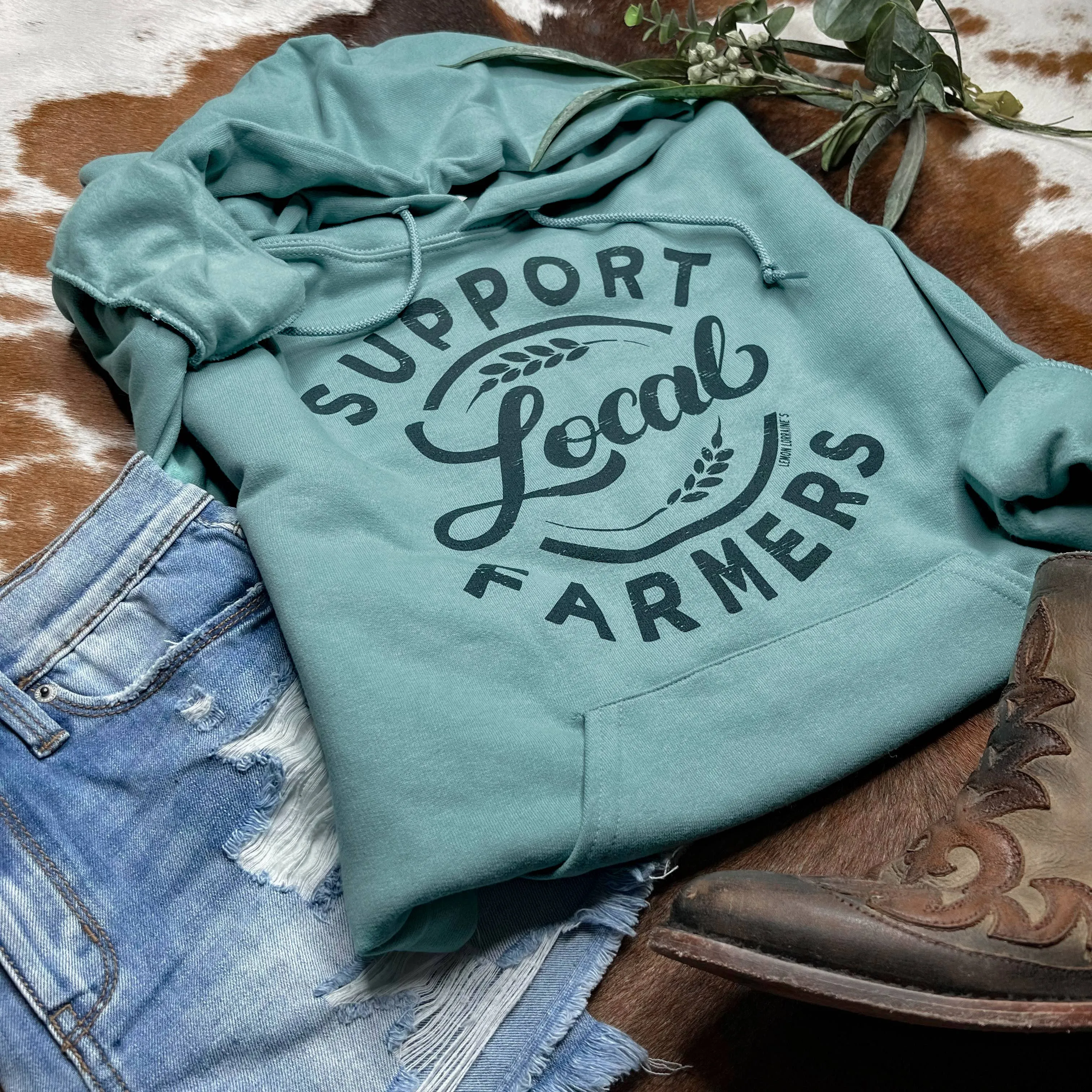 SUPPORT LOCAL FARMERS - Sage Hoodies