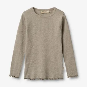 T-shirt L/S Ida - gravel melange