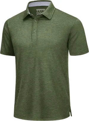 TACVASEN Men's Golf Shirts Short Sleeve Quick Dry Polo Shirts Moisture Wicking Casual Business Sports Breathable Polo
