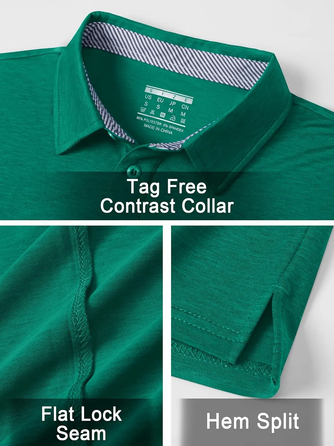 TACVASEN Men's Golf Shirts Short Sleeve Quick Dry Polo Shirts Moisture Wicking Casual Business Sports Breathable Polo