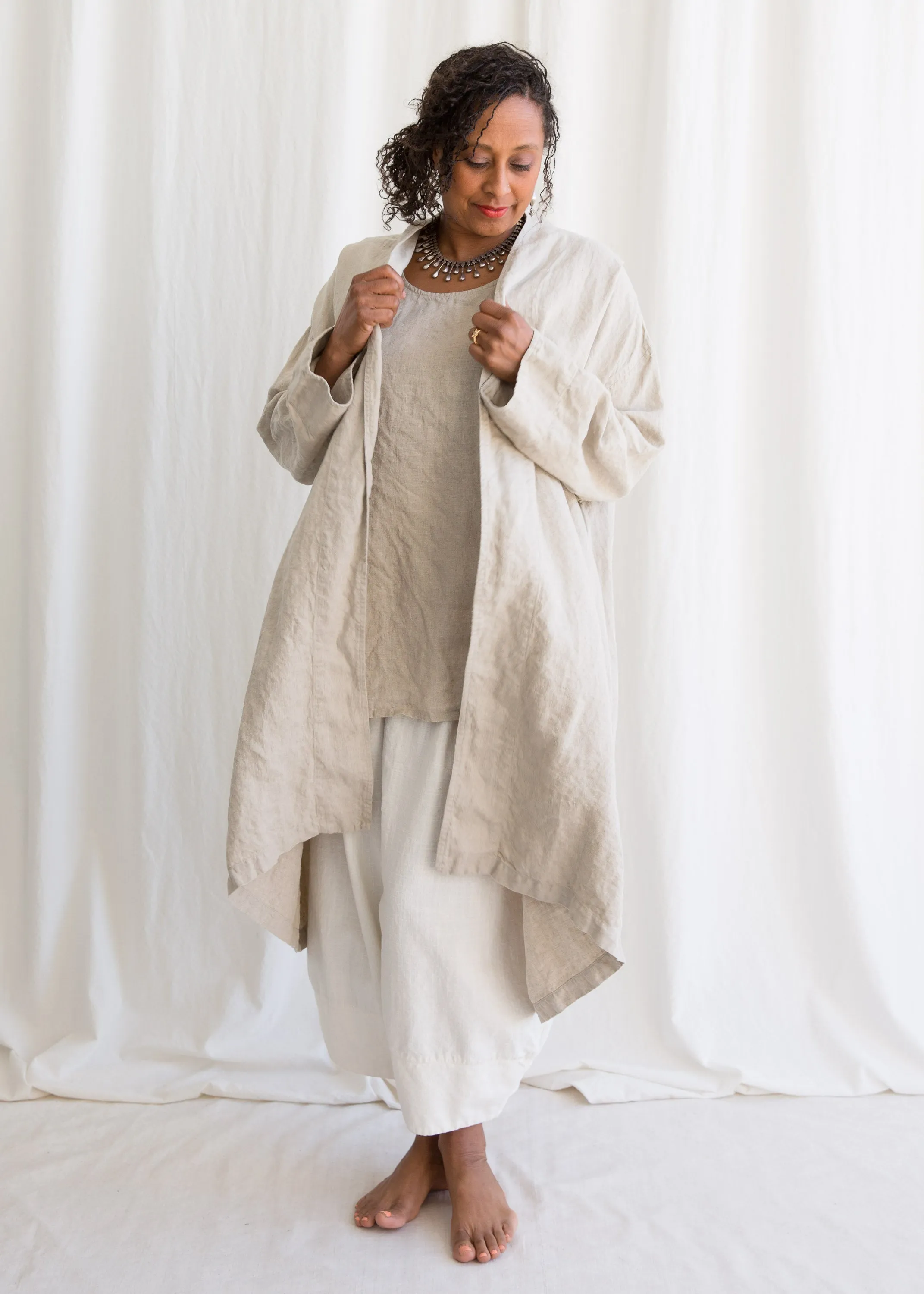 Tanda Coat - Linen - Natural