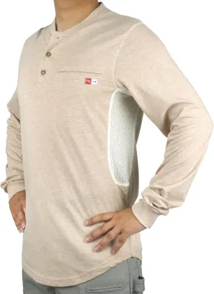 TICOMELA FR Shirts for Men 6oz Flame Retardant Mesh Breathable T-Shirt NFPA2112 Fire Retardant Henley Shirts