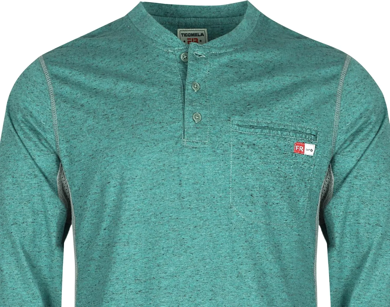 TICOMELA FR Shirts for Men 6oz Flame Retardant Mesh Breathable T-Shirt NFPA2112 Fire Retardant Henley Shirts