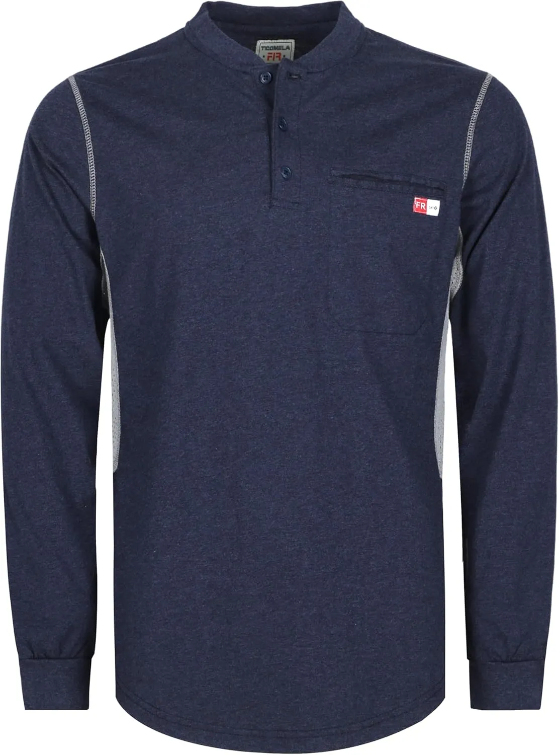 TICOMELA FR Shirts for Men 6oz Flame Retardant Mesh Breathable T-Shirt NFPA2112 Fire Retardant Henley Shirts