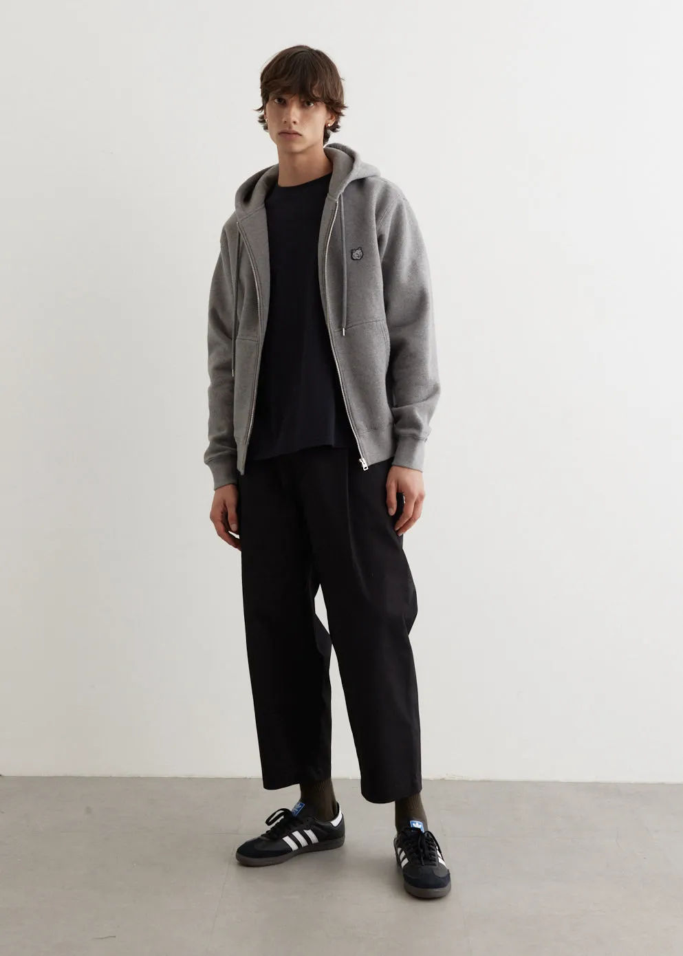 Tonal Fox Head Patch Comfort Zipped Hoodie