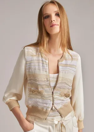 TRC-M686 MULTI-BEIGE CARDIGAN
